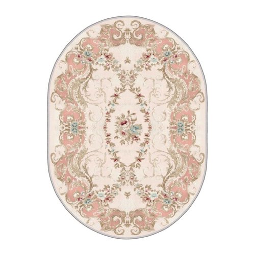 East Urban Home Oval Rockwell Oriental Machine Made Power Loomed Area Rug in Light Pink/Beige & Reviews | Wayfair