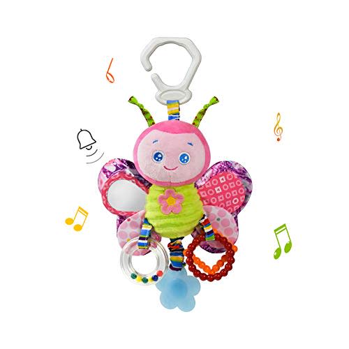 Baby Rattles Toys with Teether,Bed Bell for Toddler in pram,Gifts for Baby Aged 3 Months or More(Butterfly)