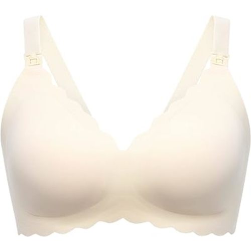 Momcozy Nursing Bras for Breastfeeding, Seamless Pregnancy Maternity Bra Wireless Classic Jelly Strip Support Nursing Bra
