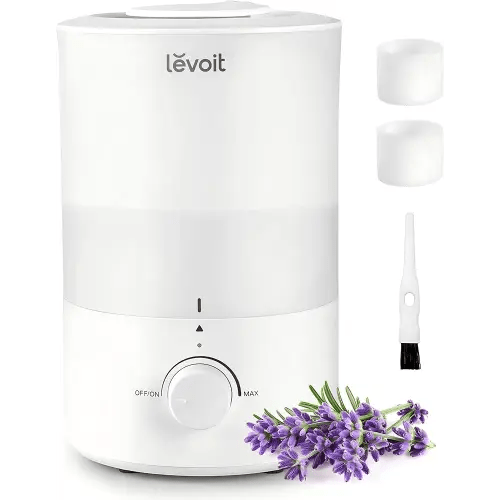 LEVOIT - Humidifiers for Bedroom - Quiet (3L Water Tank) - Cool Mist/Top Fill/Essential Oil Diffuser/25Watt - Home/Large Room - 360° Nozzle - Rapid Ultrasonic Humidification for Baby Nursery/Plant
