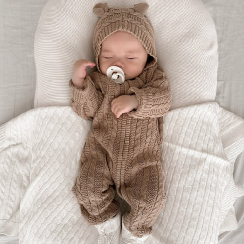 Luna + Luca Baby Bear Jumpsuit - Acorn