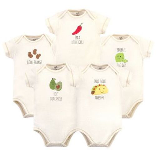 Touched by Nature Organic Cotton Bodysuits 5pk, Taco, 12-18 Months