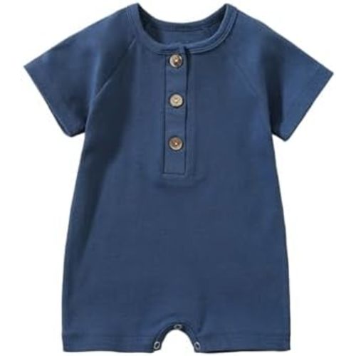 Baby Romper – Cotton Newborn Outfit, Short Sleeve Unisex Onesie