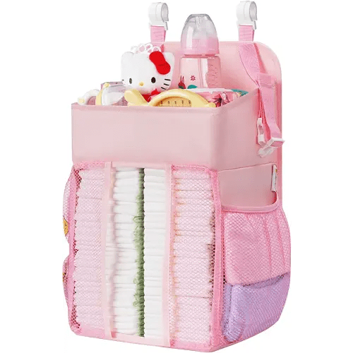 Maliton Hanging Diaper Caddy Nursery Caddy Organizer for Playard, Wall or Crib, Diaper Stacker with Baby Essentials Storage
