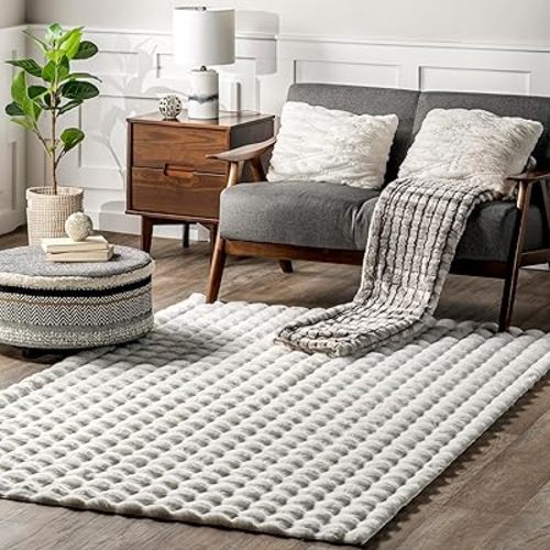 nuLOOM 4' x 6' Cozy Plush SuperiorWash Area Rug, Machine Washable, Non-Slip, Soft Fluffy Shag Carpet for Living Room Bedroom Kids Room Nursery Home Decor, Jeni White