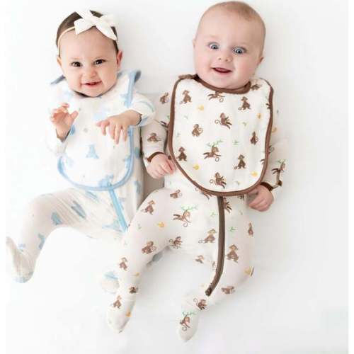 Bib Set, Hippo & Monkey - Bamboo Little | Maisonette