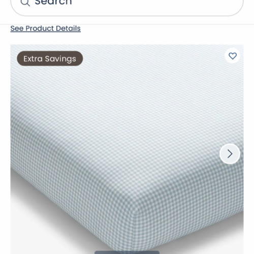 Ditsy Gingham Classic Cool Organic Cotton Percale Fitted Crib Sheet
