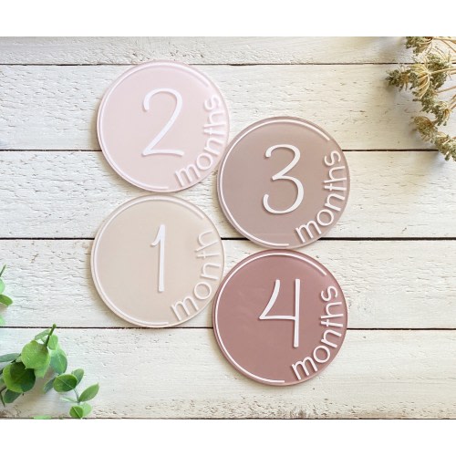 Acrylic Monthly Baby Milestones Markers, Baby Shower Gift, Baby Photo Prop, Pregnancy Milestones, Birth Announcement, Mom to be Gift