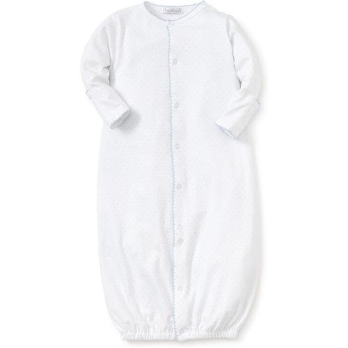 kissy kissy Baby Boys New Kissy Dots Print Convertible Nightgown, White/Lt Blue, Newborn
