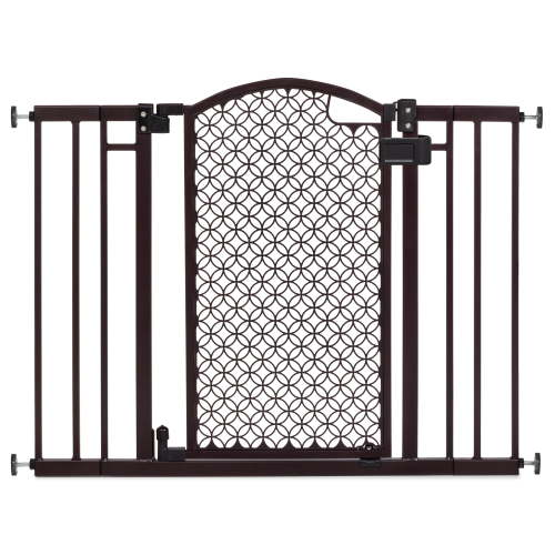 Summer Baby Gate, Walk-Thru, Modern Home Decor, Metal & Bronze, 28-42in Wide, Ages 6-24 Months
