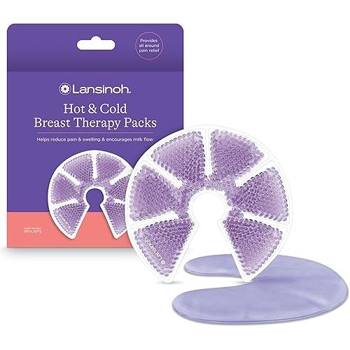Lansinoh Breast Therapy Packs with Soft Covers, Hot and Cold Breast Pads, Breastfeeding Essentials for Moms, 2 Pack
