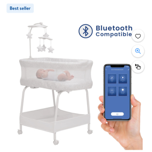 Delta Children SmartSleep Auto Glide Bassinet with Bluetooth,