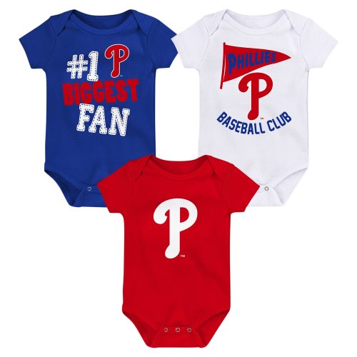 Philadelphia Phillies Fanatics Newborn & Infant Fan Pennant 3-Pack Bodysuit Set