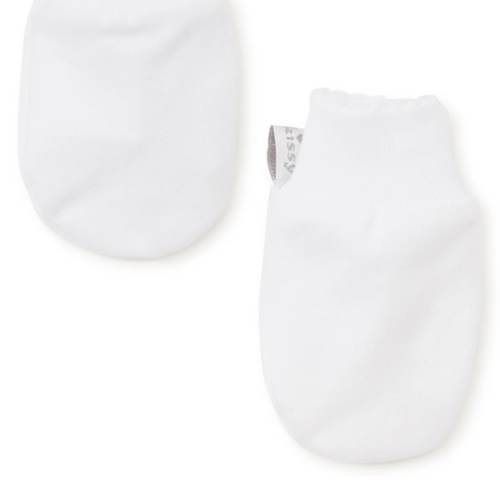 White Kissy Basics Mittens