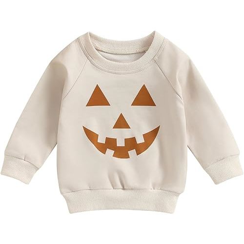 0-6 Newborn Toddler Baby Boy Girl Halloween Outfit Pumpkin Pullover Sweatshirt Long Sleeve T-Shirt Tops Fall Clothes 0-3mo