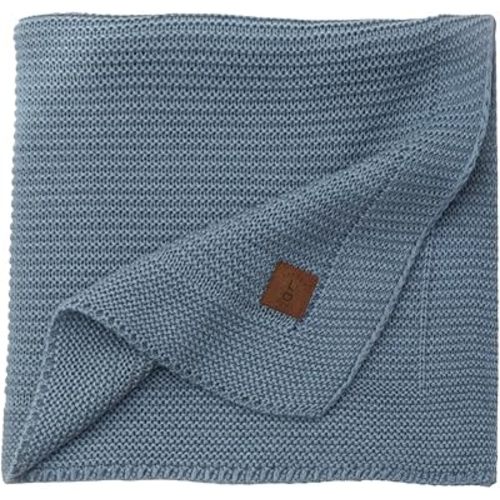 Little Dedi Alina Soft Knitted Baby Blanket, 30 x 40 in, Smoky Blue – Soft & Breathable – Oeko-Tex Certified – Lightweight & Cuddly – Perfect for Newborns, Toddlers, Cribs & Strollers