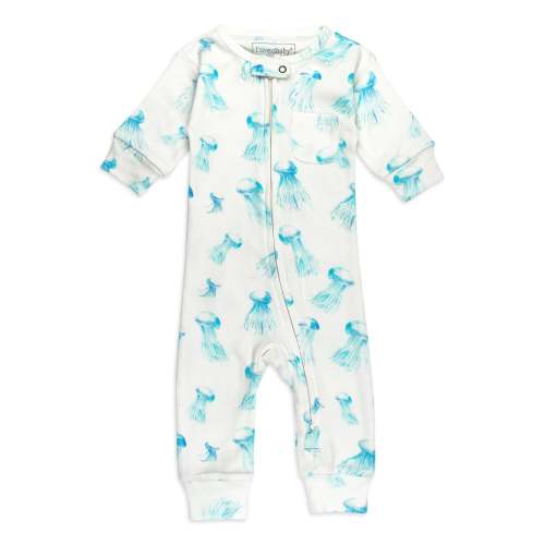 Organic Footless 2-Way Zipper Romper in Jellyfish