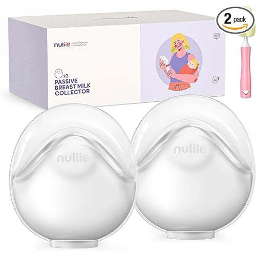 Nuliie 2 Pcs Silicone Breast Milk Collectors for Breastfeeding Leak-Proof
