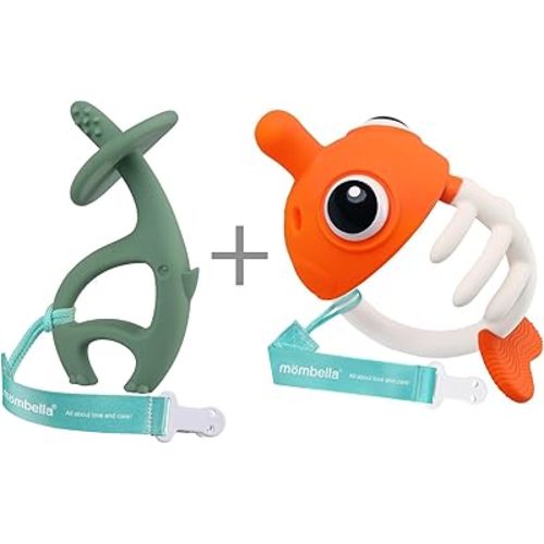 Mombella Elephant and Clownfish Teether Set