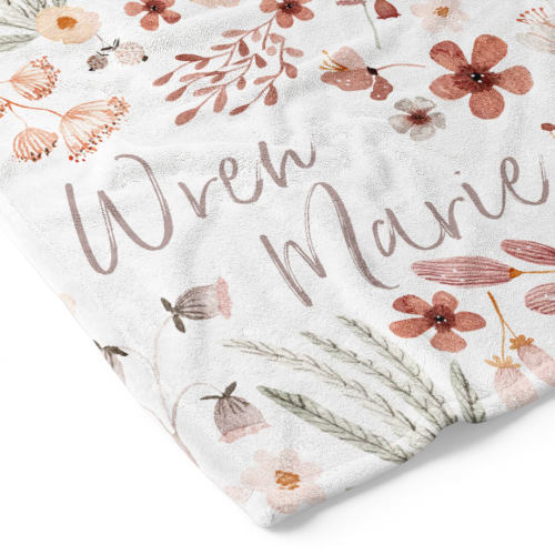 Wren's Wildflower Personalized Toddler Blanket