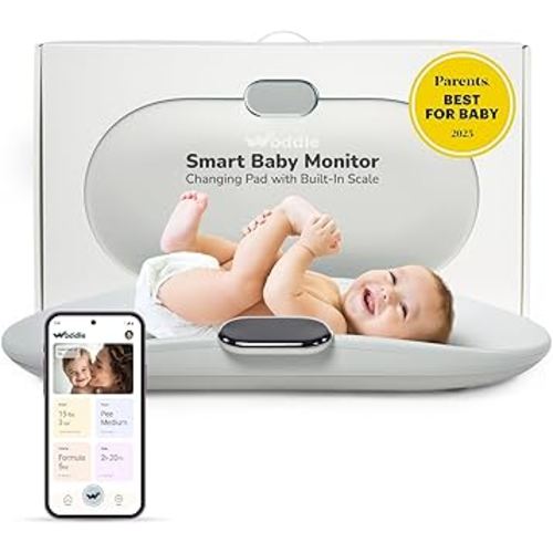 Woddle Multifunctional Smart Baby Changing Pad with Precision Scale for Critical Weight Monitoring + AI App, Noise Machine, Warmer, Night Light, Touchscreen Tracker, All-in-One