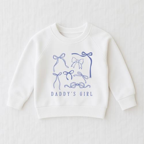 Daddy’s Girl Shirt for Baby or Toddler, Blue Bow Coquette Romper, Father’s Day Gift from Daughter, Daddy’s Girl Sweatshirt, Fathers Day Gift