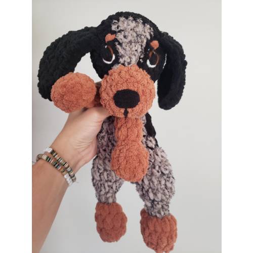 Blue Red Tick Coonhound CUSTOM Dog Lovey, crochet hound puppy snuggler, baby shower gift for dog lover, hunting nursery for baby, memory pet