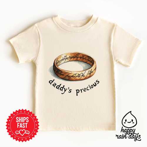 Daddy&#39;s Precious Halfling tshirt, Lord of the Rings Baby Photo Prop, Nerdy Baby Gifts, Hobbit Door, One Ring Baby, Halfling Baby