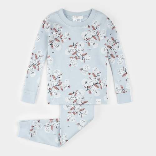 Hydrangea Print on Sky Blue Infant PJ Set