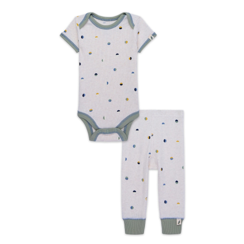 easy-peasy Baby Ribbed Lap Shoulder Bodysuit & Legging Outfit Set, 2-Piece, 0-24 Months