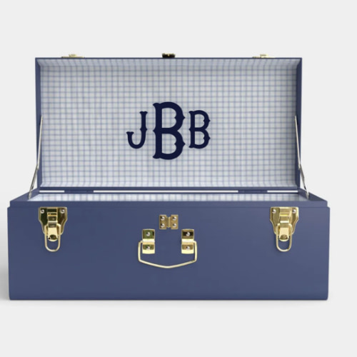 Petite Trunk - Navy - Picnic in Blue / Embroidery