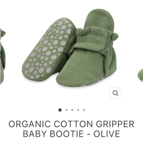Organic Cotton Gripper Baby Bootie - Olive – Zutano