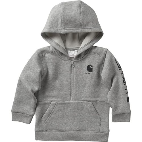 Carhartt Boys' Long-Sleeve Half-Zip Hooded Sweatshirt - 9 Months - Grey Heather