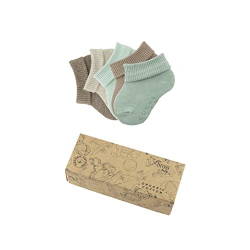 BROSS Unisex Baby Socks&Organic Cotton Baby Socks&Baby Girl Socks&Baby Boys Socks 5 pair socks& Newborn&Infant&Toddler