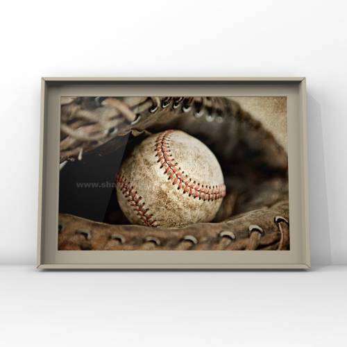 Vintage Baseball in Catchers Mit Photo Print,Decorating Ideas, Wall Decor, Wall Art, Kids Room, Nursery Ideas, Gift Ideas, MVP