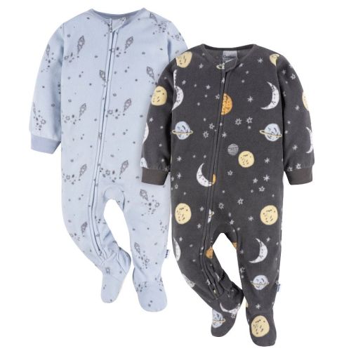 Gerber Baby & Toddler Boys' Blanket Sleepers, Space, 2-pack, 3-6 Months