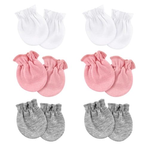 Newborn Baby Mittens No Scratch Cotton Elastic Wrist Gloves Infant Toddler Mittens for Baby Boy Girl 0-6 Months