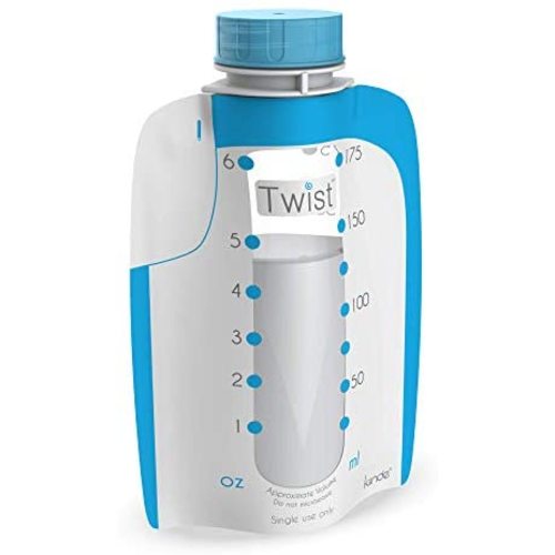 Kiinde Twist Pouch Direct-Pump Direct-Feed Twist Cap Breast Milk Storage Bags for Pumping, Freezing, Heating and Feeding, Pre-Sterilized, 6 Ounce, pack of 80 - 6 Ounce (Pack of 160)