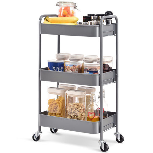 KINGRACK 3-Tiers Stainless Steel Utility Cart with Wheels,12*17.3*31.3 inch Rolling Cart,Metal Cart, Salon Trolley Cart,Kitchen Storage Cart,Bathroom Cart & Reviews | Wayfair