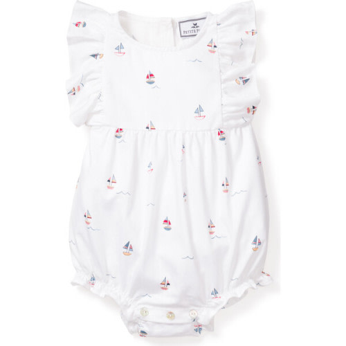 Infant Ruffled Romper, Bateau - Petite Plume | Maisonette