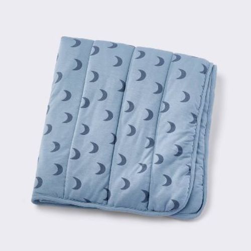 Rayon From Bamboo Jersey Quilted Blanket - Moons - Blue - Cloud Island™