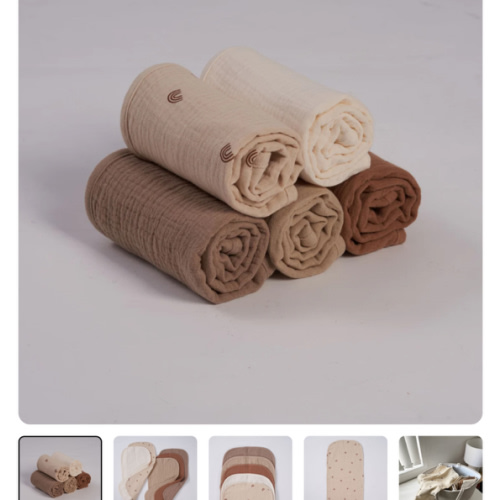 Organic Muslin Burp Cloths - Dusty Dunes 5 Pack – Zoesage