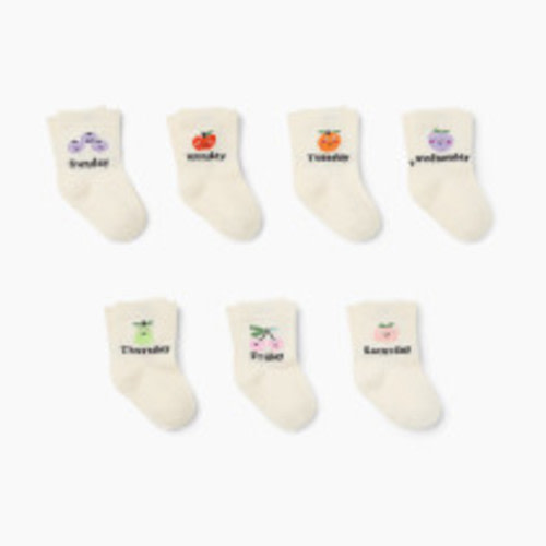 Small Story Days of the Week Socks (7 pack) - Fruit Days, 3-12 M