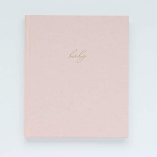 Linen Baby Book - Blush