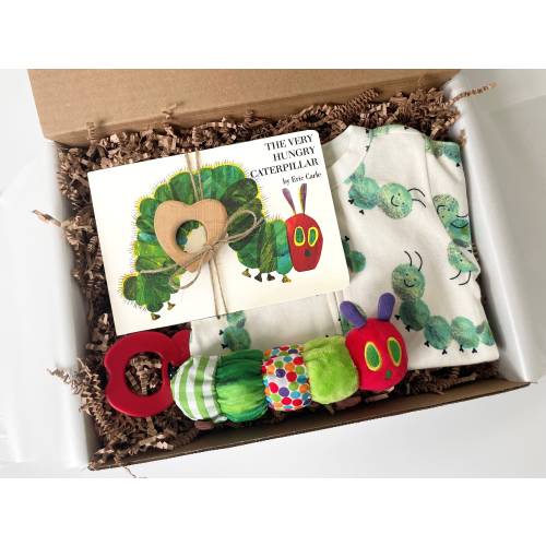 Baby Shower Gift Very Hungry Caterpillar Gift Box - Gender Neutral, Unisex Girl or Baby Boy Newborn Gift Box Set, Gift Basket - Board Book