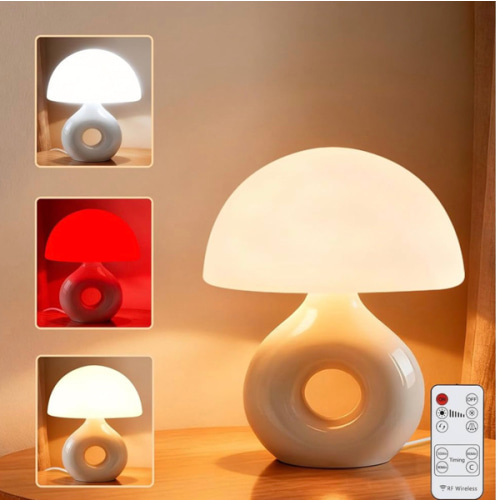 Mushroom Lamp, 670nm Red Light & 10000 Lux Therapy Lamp with Remote & Memory, 4 Color & 5 Brightness/3 Timers,Bedside Nightstand Light for Bedroom,Sunlight Lamp for Home Office Birthday Gift