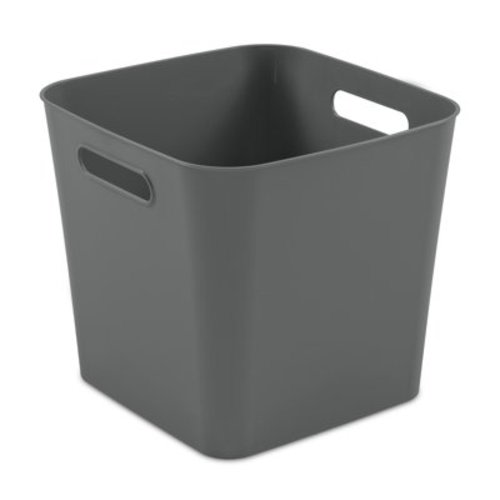 Mainstays Cube Plastic Storage Bin, Grey
