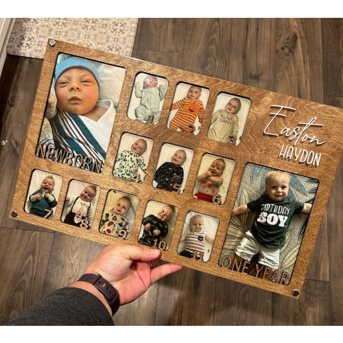 Newborn to One Memory Photo Frame | Baby Picture Frame