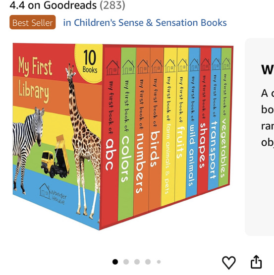My First Library: Boxset of 10 Board Books for Kids