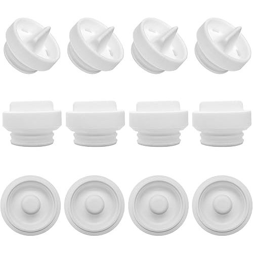 Elvie Stride Replacement Parts 8 Duckbill Valves & 4 Silicone Membrane/Diaphragm Compatible with Double Elvie Stride 2 Breast Pump Parts, Accessories by Durceler,Not Original Pump Parts